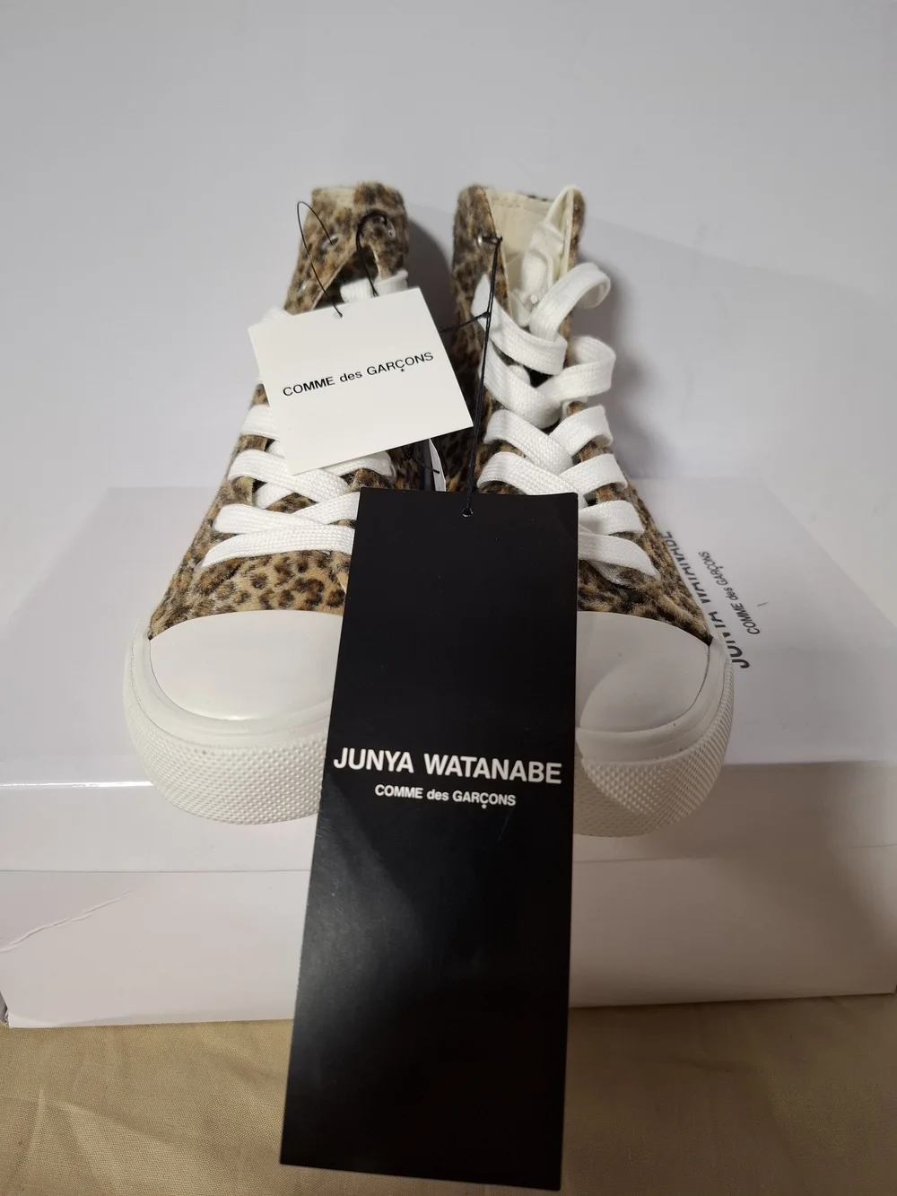Junya Watanabe Leopard-Print High-Top Sneakers - Brown/White